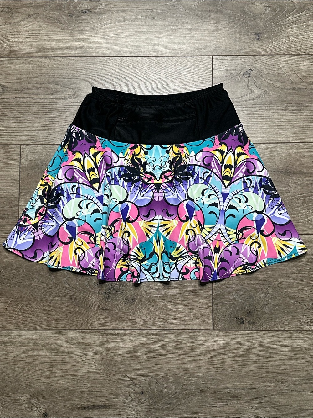 SparkleSkirts High Rise Running Tennis Skirt Skort Floral Multi Purple Blue XS